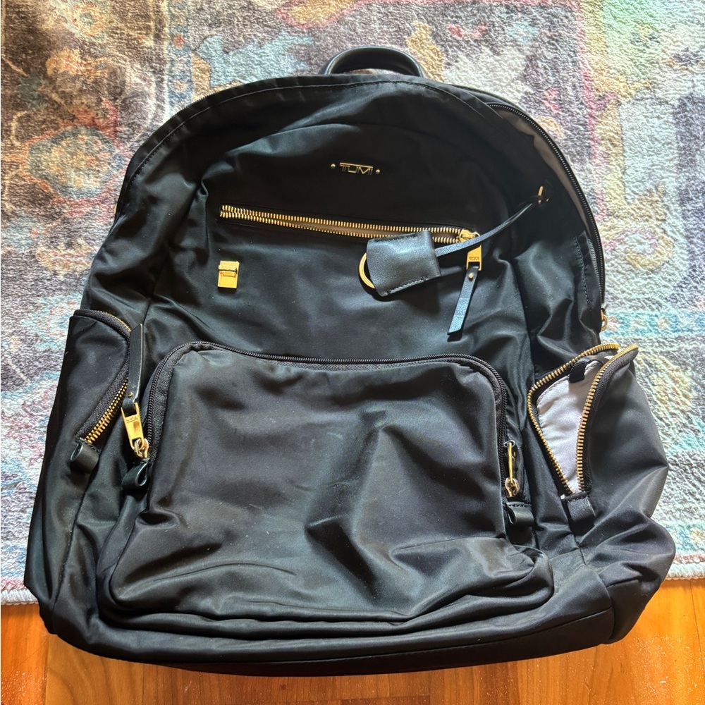 TUMI Voyageur Carson Backpack Womens - Black/Gold